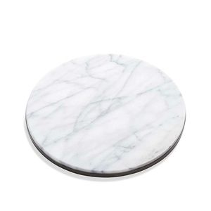 French Kitchen Marble/Graphite Trivet white gray NWT metal base